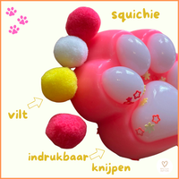 Antistress fidget : dierenpootje  met pompons 🐾
