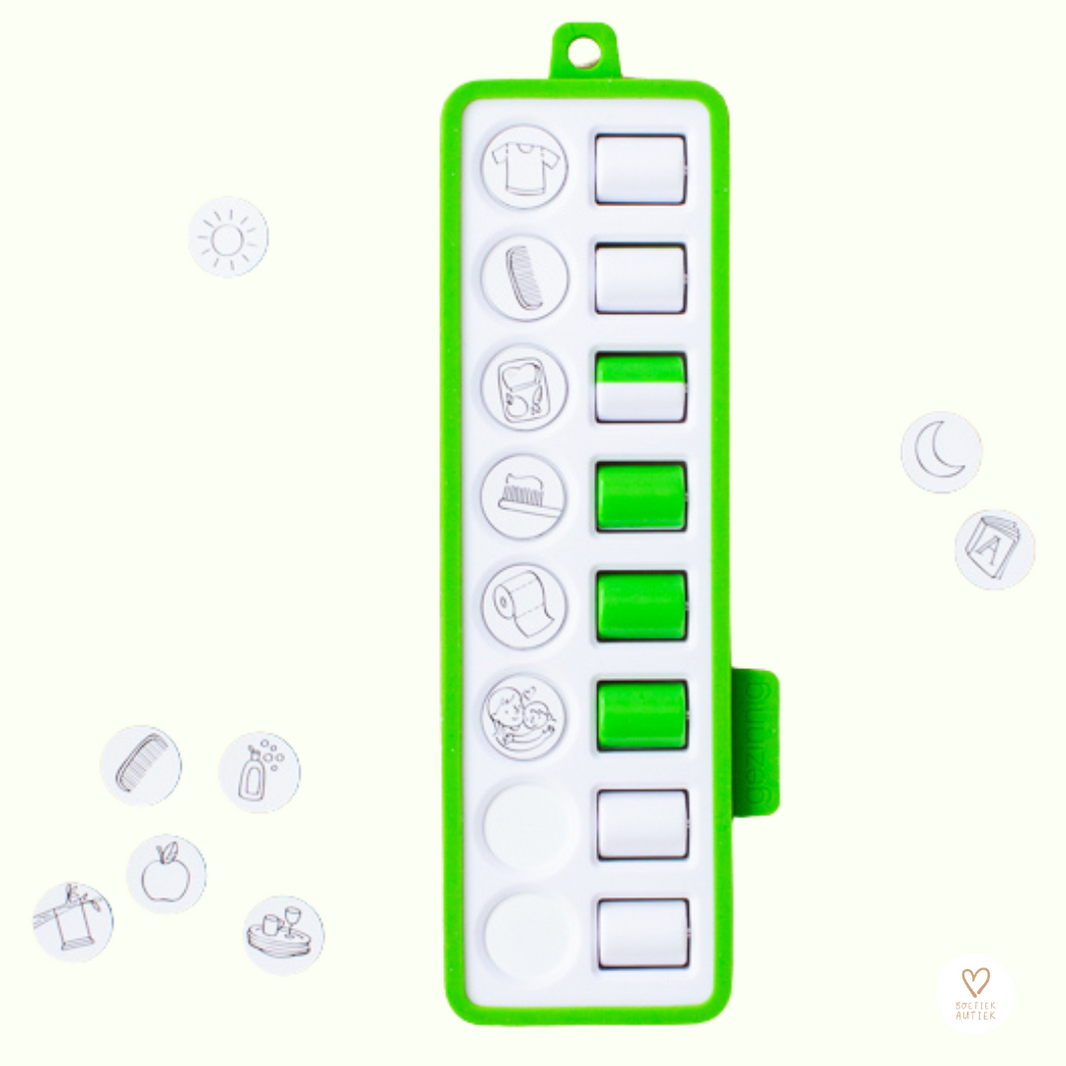 Planner Checkpad: dagplanner met pictogrammen (groen)