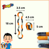 Tangle Classic voor friemelhanden, stress doserend (oranje-zwart-grijs)