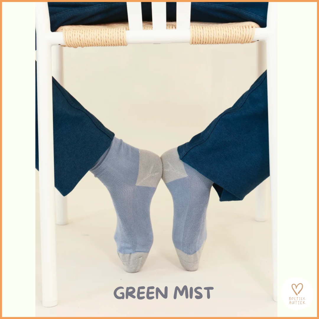 Prikkelarme, naadloze sokken . GREEN MIST (27-46)