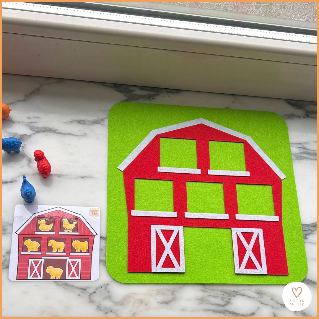 Lente 🐑 Op de Boerderij🐑 plaats de dieren op de juiste plaats in de stal.