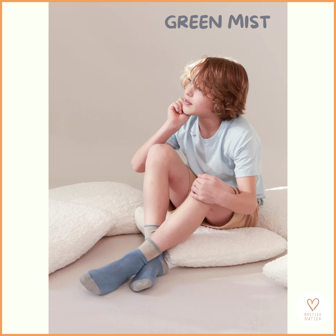 Prikkelarme, naadloze sokken . GREEN MIST (27-46)