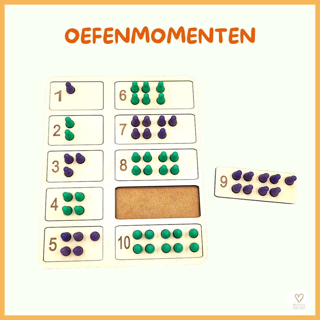 Getalbeelden inoefenen met getalkaarten (1-10).