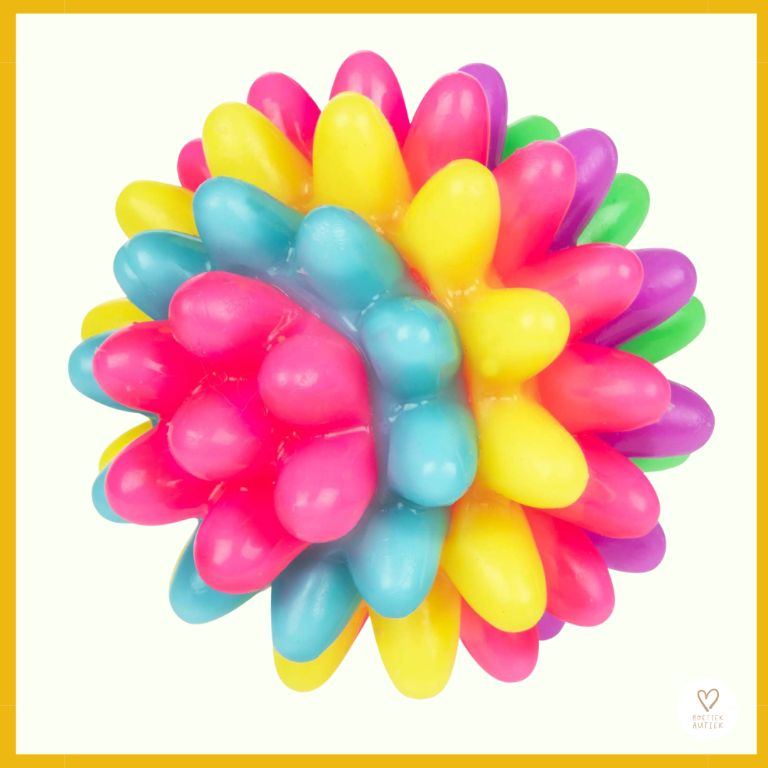 Sensorische regenboogbal met spikes