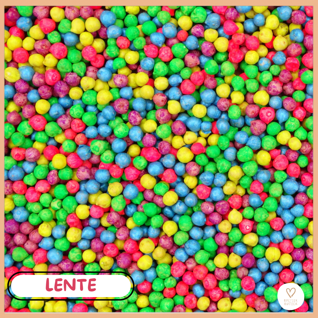 Gekleurde kikkererwten voor sensorisch spel. - Thema LENTE - 1000 g