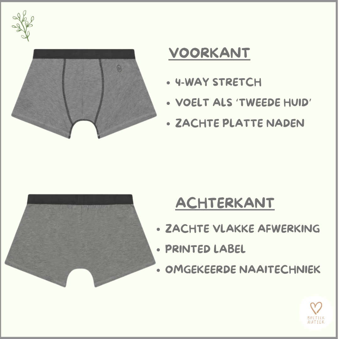 Prikkelarme, labelvrije boxershort : ultra zacht en huidvriendelijk (grijs)