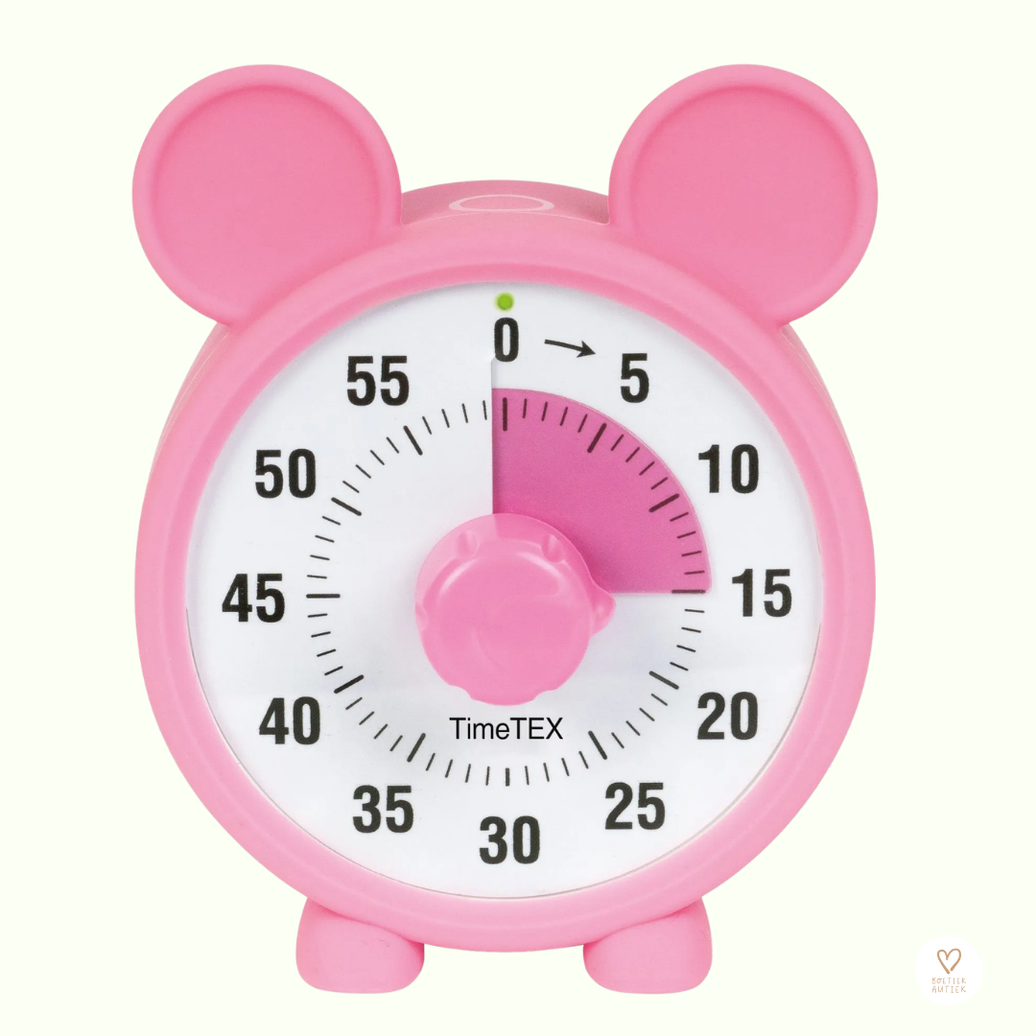 Visuele timer met kleurenschijf (roze)