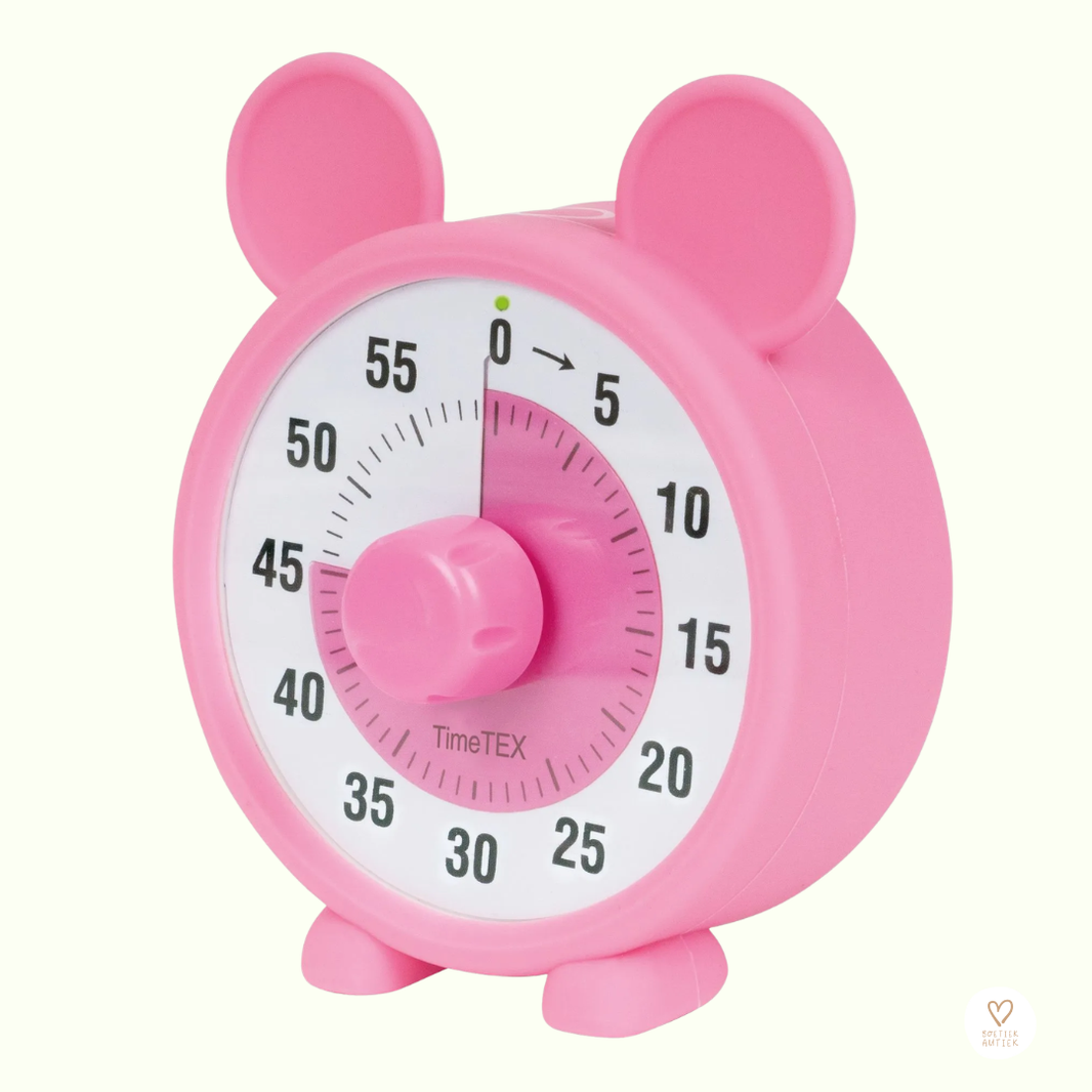 Visuele timer met kleurenschijf (roze)