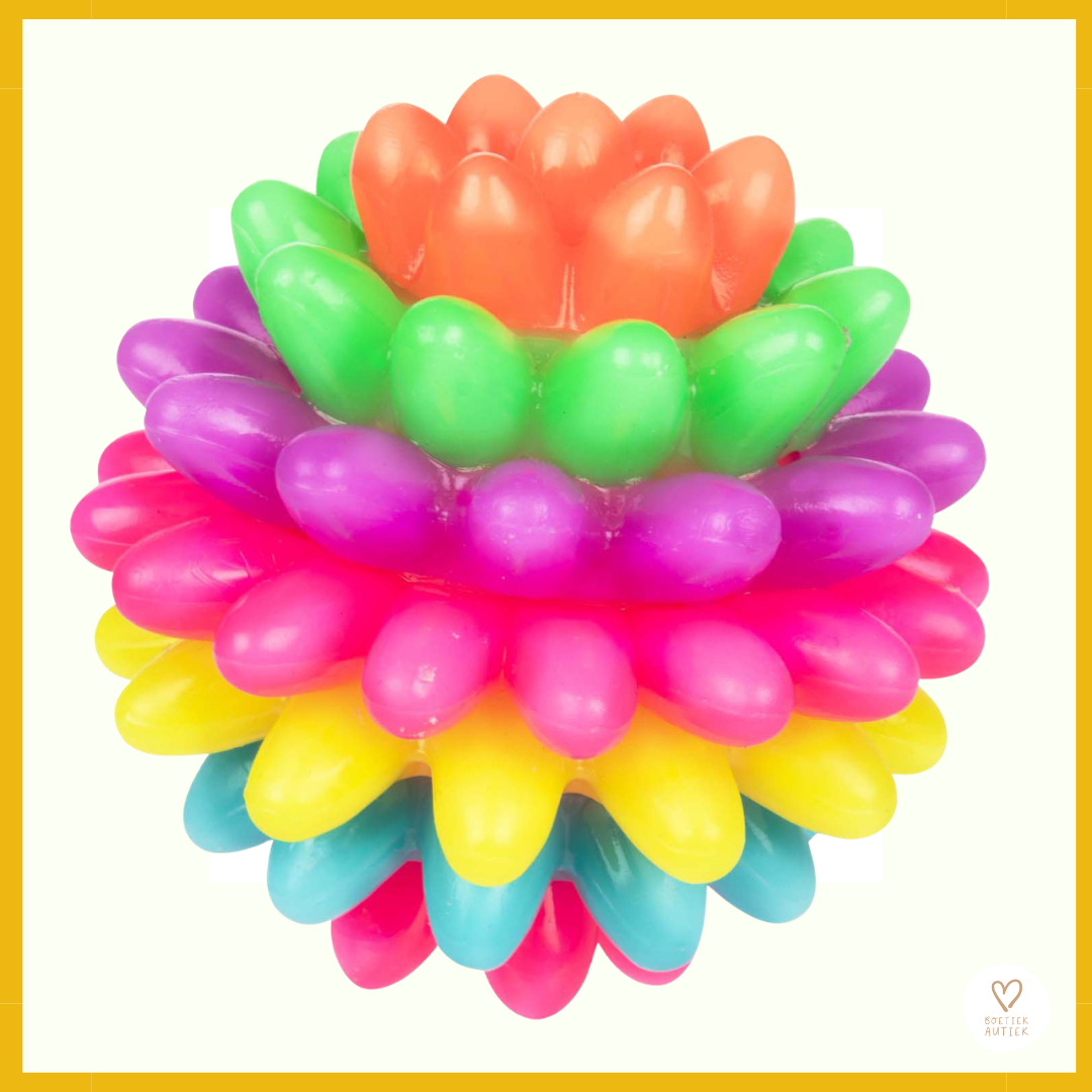 Sensorische regenboogbal met spikes