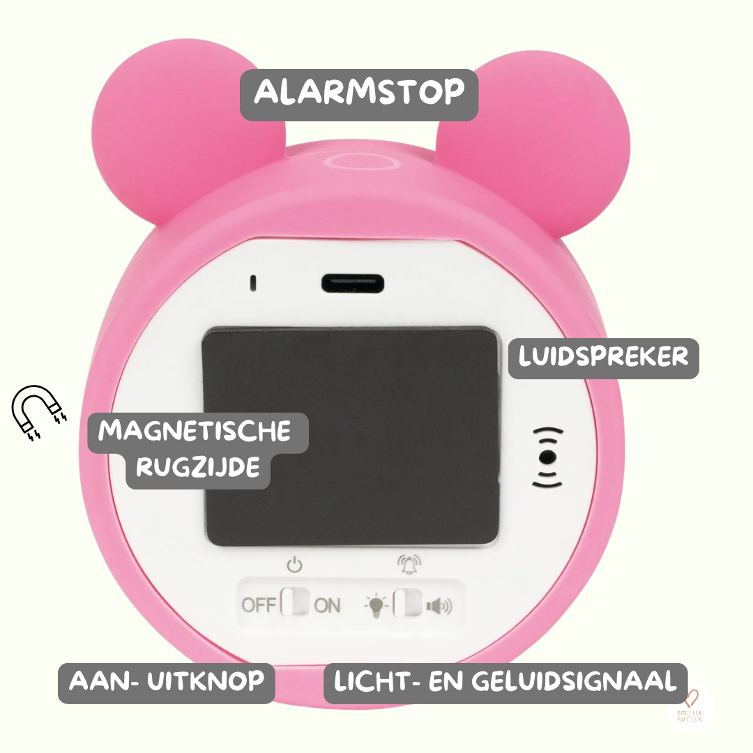 Visuele timer met kleurenschijf (roze)