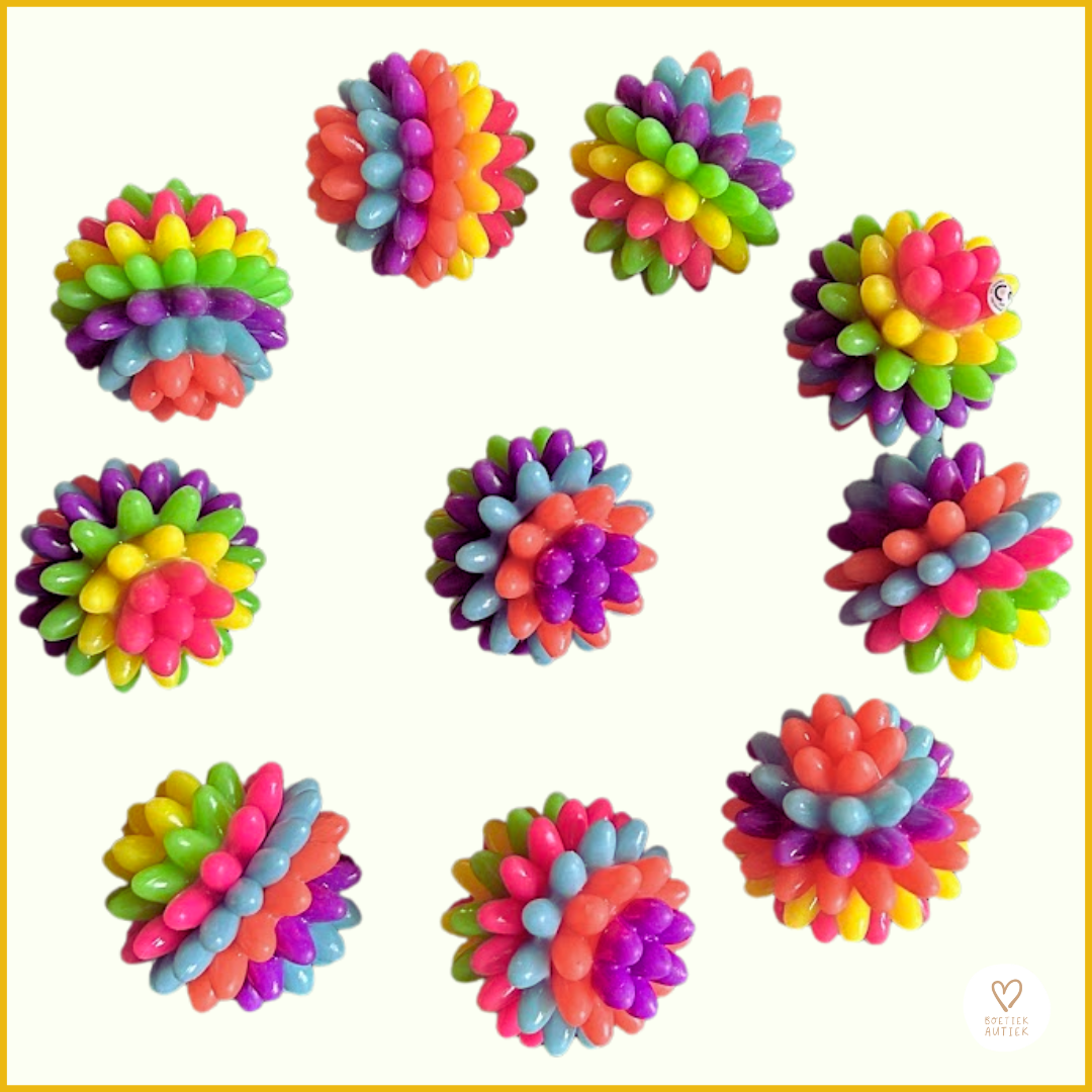 Sensorische regenboogbal met spikes