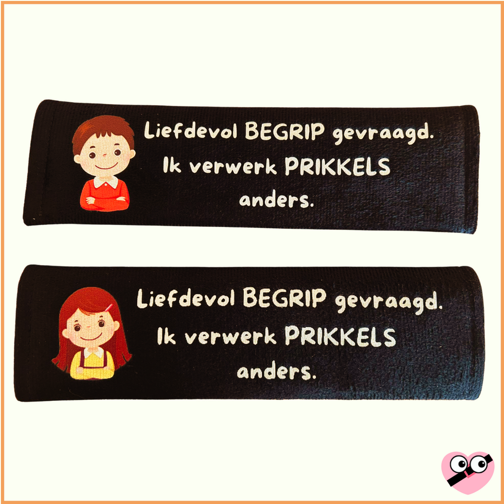 Gordelhoes met visuele boodschap naar hulpverleners en omstaanders.