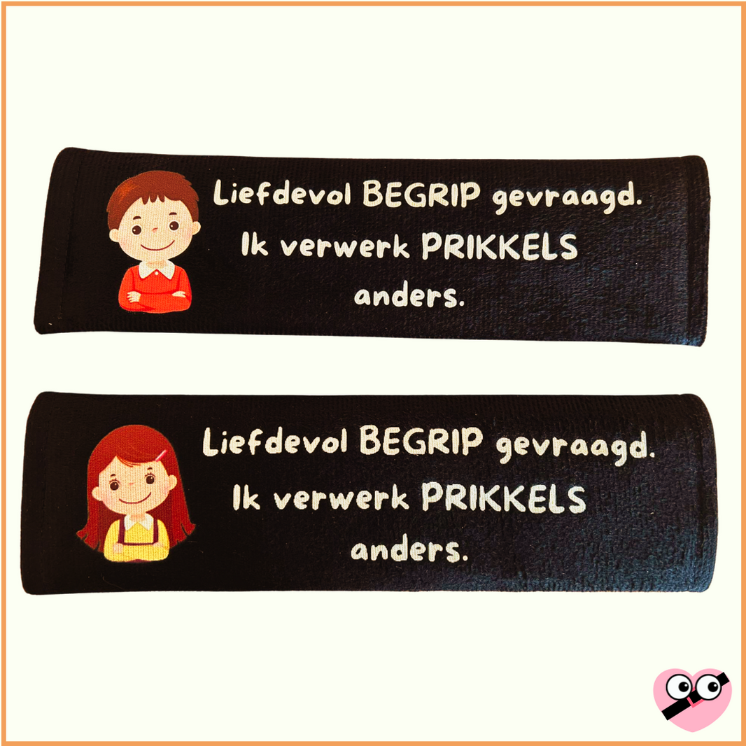 Gordelhoes met visuele boodschap naar hulpverleners en omstaanders.