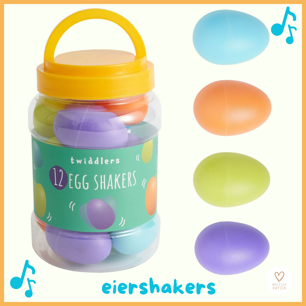 12 kleurrijke eiershakers