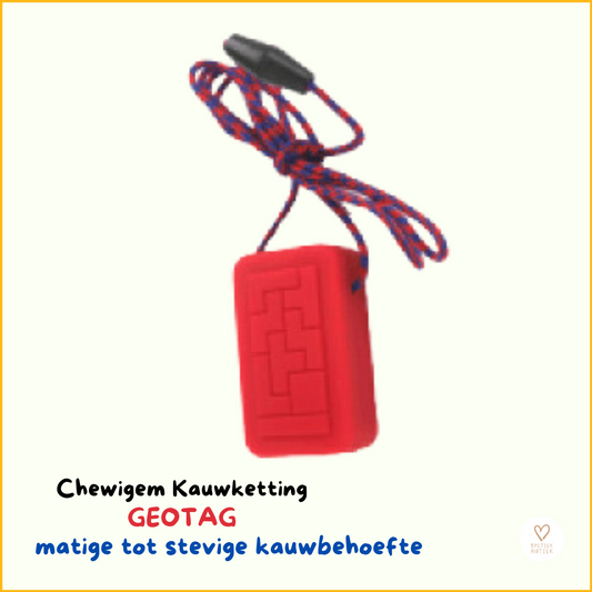Bijtketting Geotag Rood