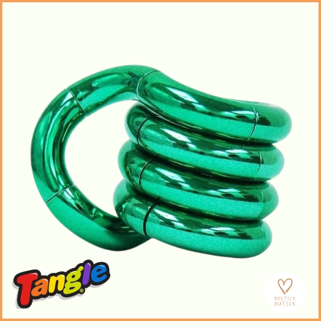 Tangle Metallic Groen  voor friemelhanden, stress doserend