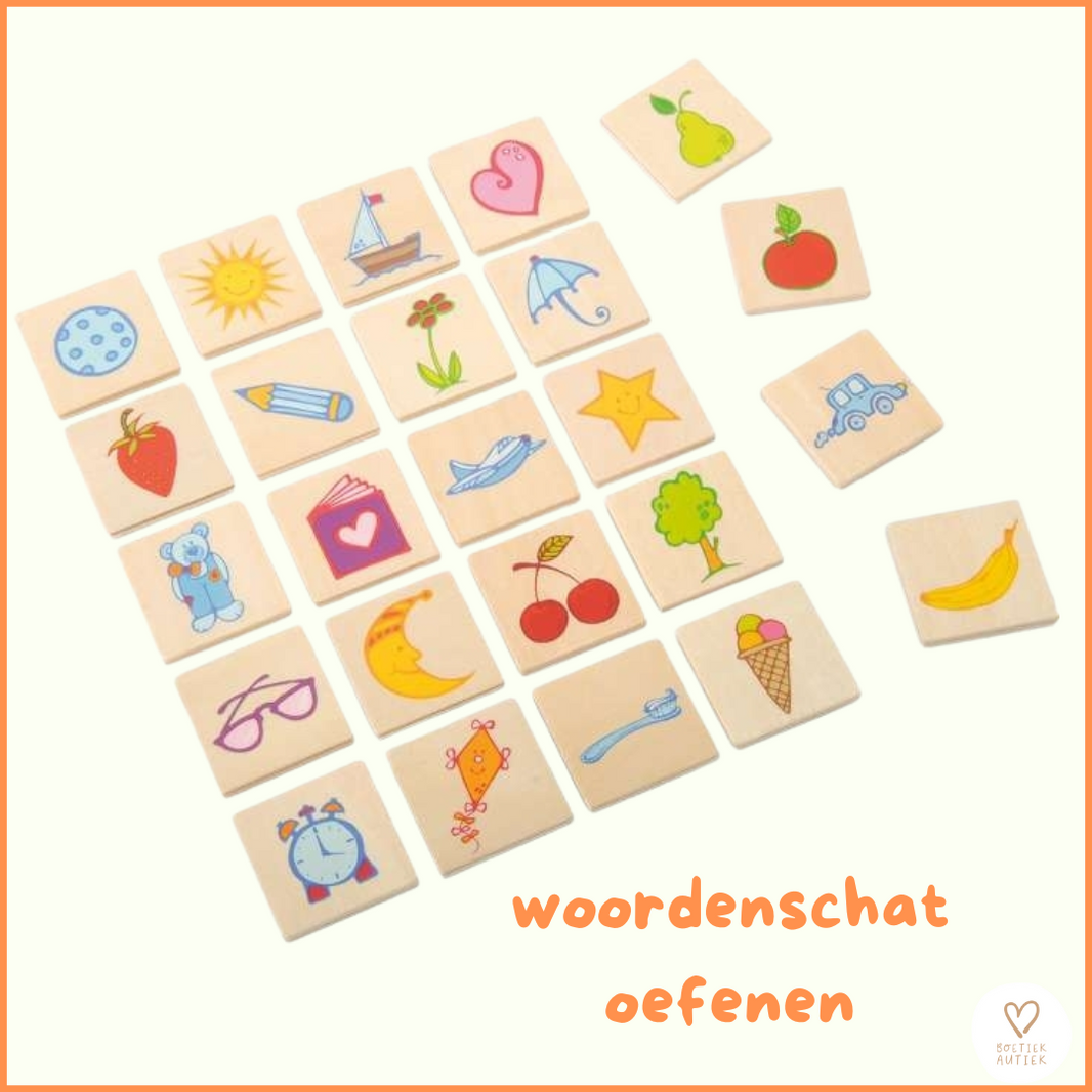 Spelen met taal: voorwerpen herkennen, zinnen maken, ...