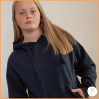 Zachte, prikkelarme Fidget Hoodie (kind-volwassene)
