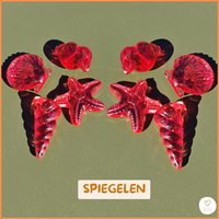 Doorschijnende gekleurde schelpen.
