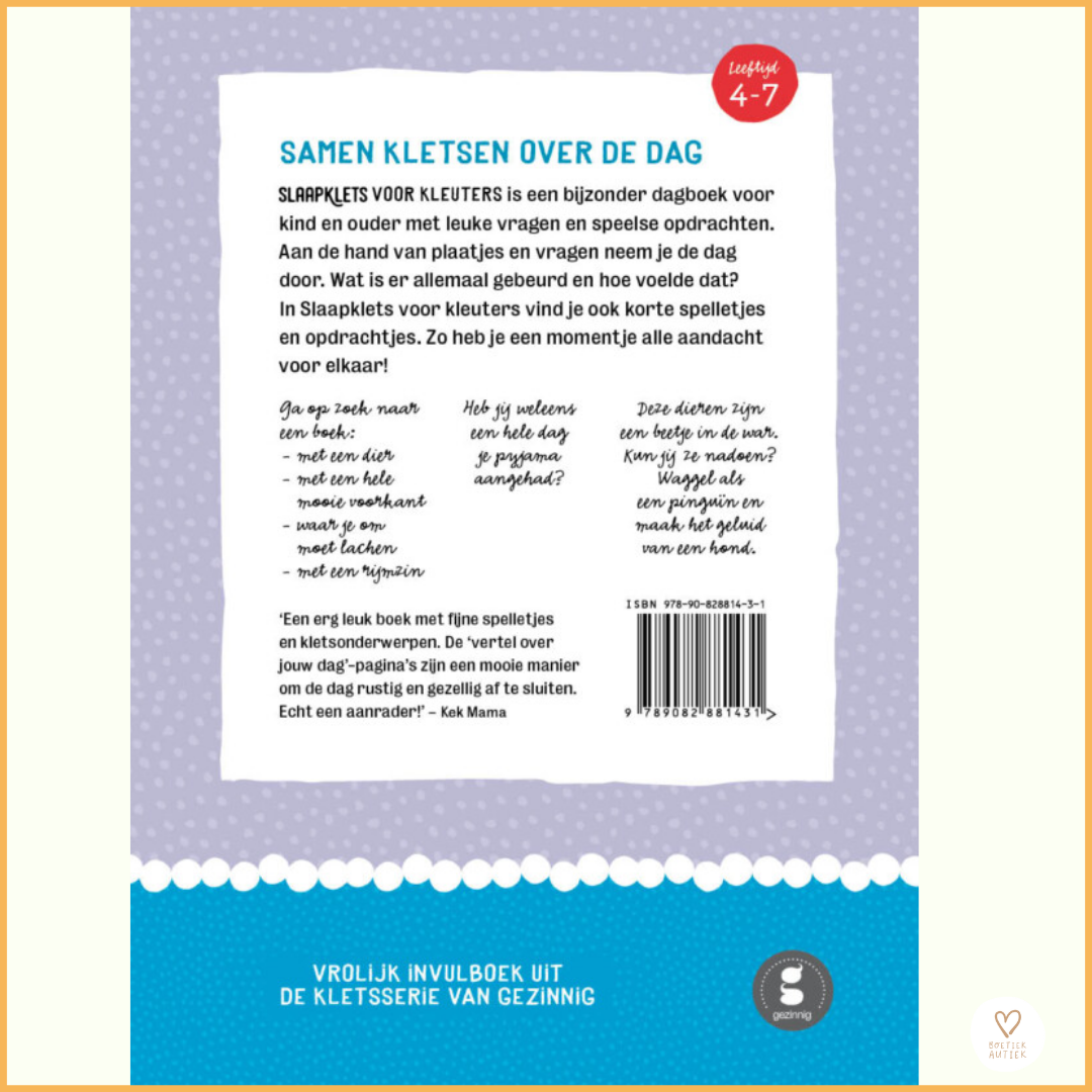 Kletsboek: Slaapklets voor kleuters Deel 2