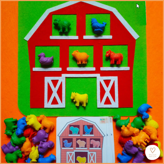 Lente 🐑 Op de Boerderij🐑 plaats de dieren op de juiste plaats in de stal.