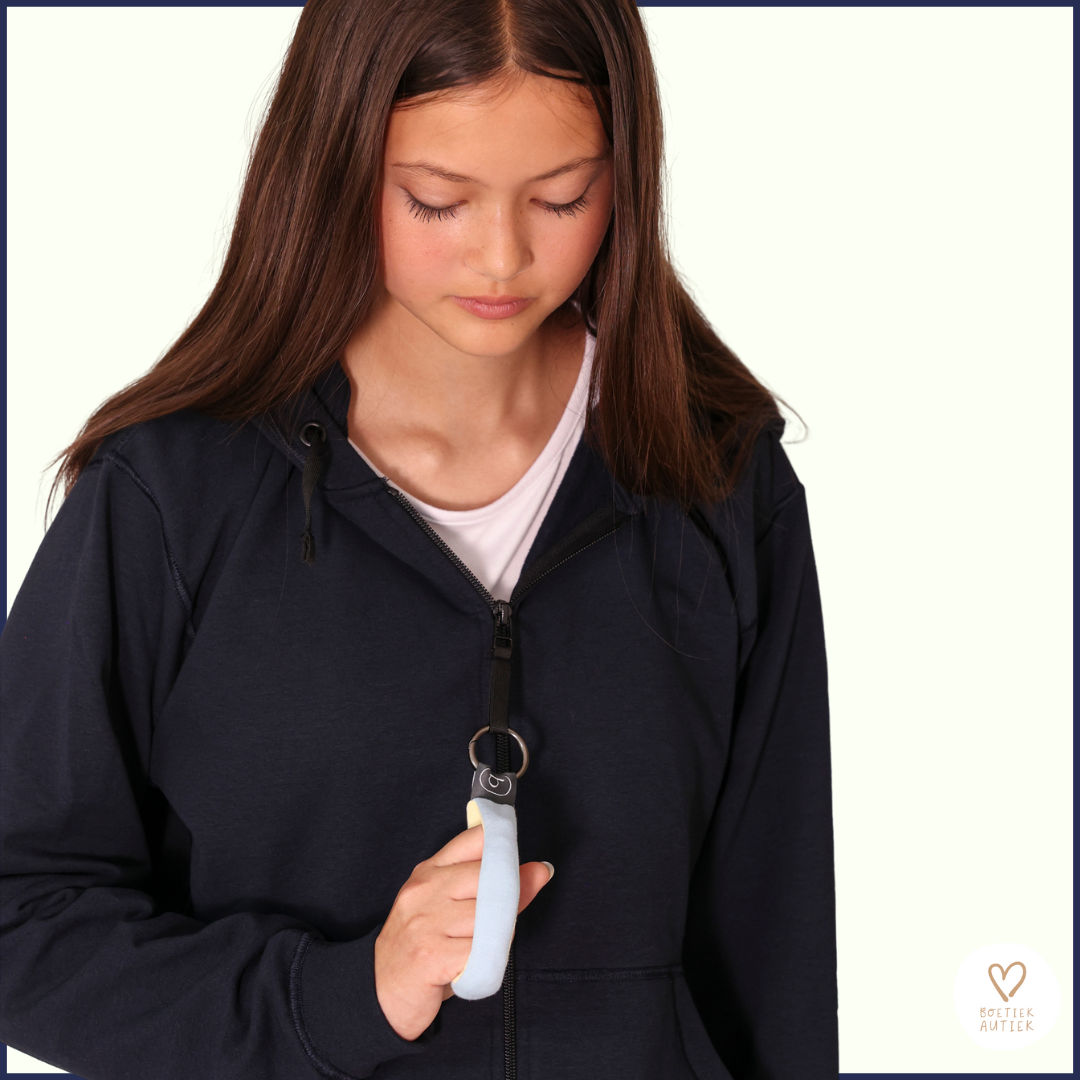 Subtiele Rits Zipper als fidget (aan hoodie of als sleutelhanger)