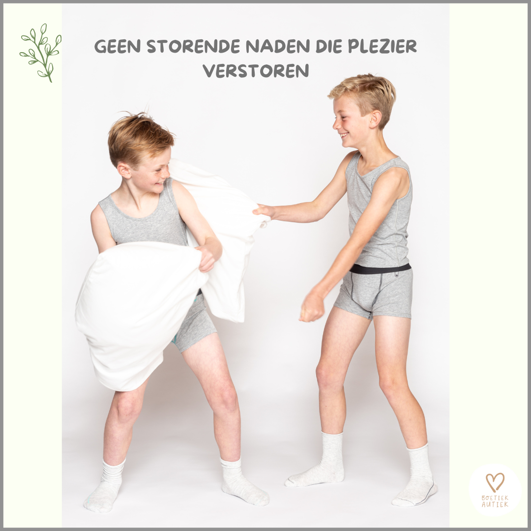 Prikkelarme, labelvrije boxershort : ultra zacht en huidvriendelijk (grijs)