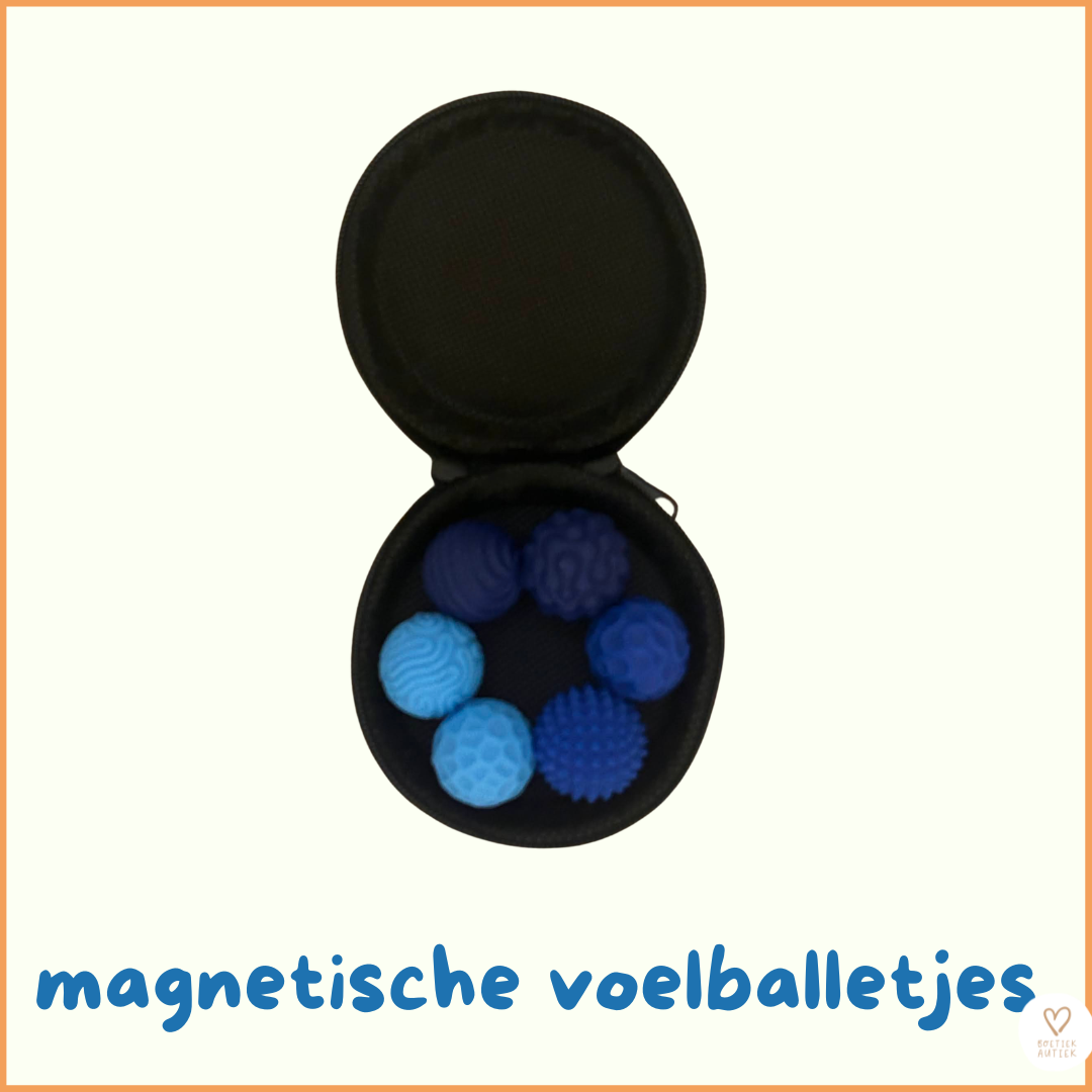 Fidgnetics:6 magnetische, sensorische balletjes (blauw)