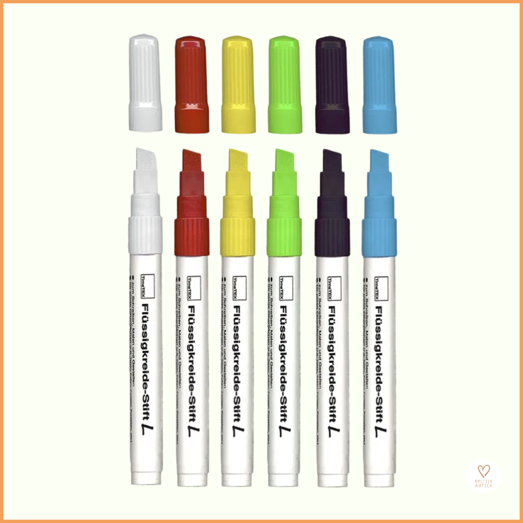 Vloeibare krijtstift (set van 6)